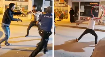 Meydan savaşı çıktı! Polise bıçak çekip saldırdılar, işte o anlar