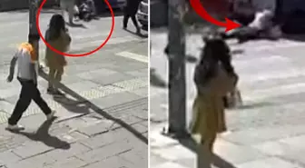 Tartıştığı kadına yumruk atıp kaçtı