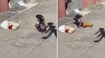 Cani koca, eşini sokak ortasında bayılıncaya kadar dövdü