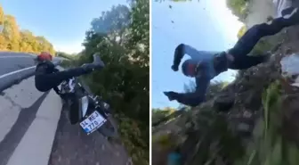 Motosikletli içerik üreticisini ölümden döndü! Feci kaza kameralara böyle yansıdı