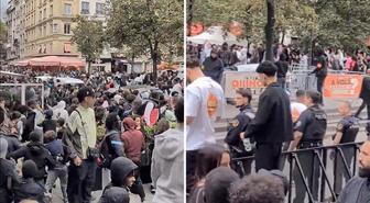 Paris'te ücretsiz kızarmış tavuk izdihamı: Binlerce insan birbirine girdi