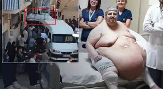 Görüntü Türkiye'den! 310 kiloluk cenazeyi evden böyle çıkardılar