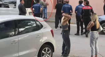 Kızlarının önünde boğazına bıçak dayadı, polisler güçlükle ikna etti