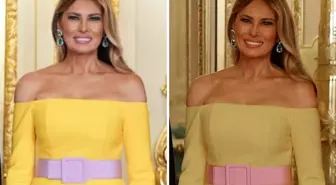 Melania Trump'ın Kraliyet yemeğinde giydiği elbise olay yarattı