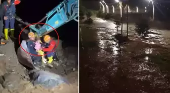 Rize'de yağış, sel ve heyelan! Vatandaşlar iş makineleriyle kurtarıldı
