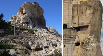 Kapadokya'da yıkımlar ardı ardına! Önce peribacası, şimdi de Kadıkalesi