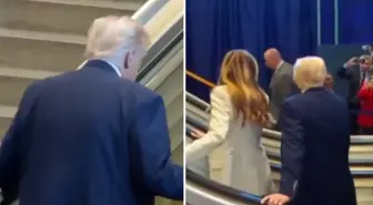 Yürüyen merdiven Trump binecekken arızalandı