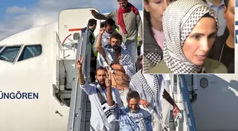 Sümeyye Erdoğan Bayraktar, İsrail'in saldırısına uğrayan aktivistleri karşıladı