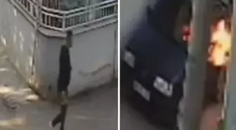 Husumetlisinin aracını kundakladı! O anlar kameralarda