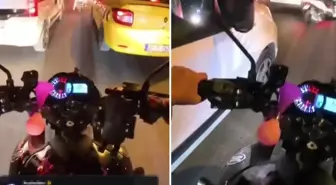 Sürücüden özür dilemek için geri dönen motosikletli, daha beterini yaptı