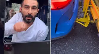 Otomobile arkadan çarpan otobüs şoföründen pes dedirten hareket
