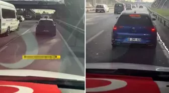 Ambulansa ısrarla yol vermedi
