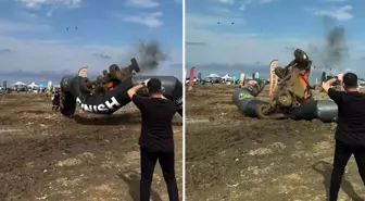 Off-road yarışında, finish çizgisini takla atarak geçti