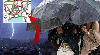 İstanbul'da yağış başladı, trafik felç! Harita kırmızıya döndü