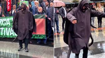 Trabzon'da dikkat çeken eylem! Kokarca kıyafeti giyip horon tepti