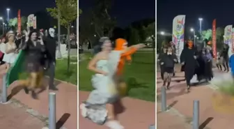 Kostümünü giyen parkta koştu, kimse ne olduğunu anlamadı