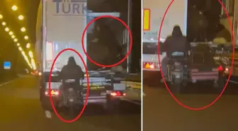 Film sahnelerini aratmadı! Hareket halindeki TIR'dan çaldıkları akıllar zarar