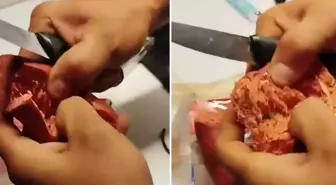 Sucuğun içinden çıkan cisim, ağızları açık bıraktı