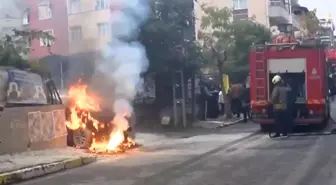 Yer altı elektrik kabloları patladı, otomobil alev topuna döndü