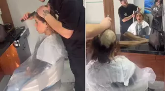 Kanserle mücadele eden Irmak Ünal saçlarını kazıttığı anları yayınladı