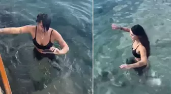 Talihsiz kaza! Yasemin Yürük denizde telefonunu aradı