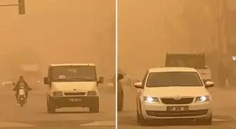 Şanlıurfa'da toz taşınımı! Şehir resmen kızıla boyandı