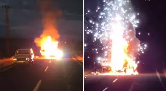 Kazadan sonra alev aldı, bomba gibi patladı! İşte dehşet anları