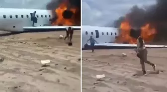 Kongo'da bakan ve heyetini taşıyan uçak pistten çıktı