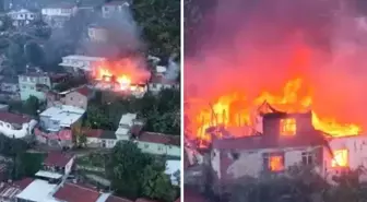 Evler alev topuna döndü! Korkutan yangın dronla böyle görüntülendi