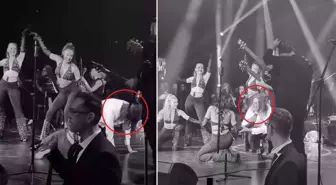 Sahnede talihsiz kaza: Çelik'in düştüğü anlar kameraya yansıdı