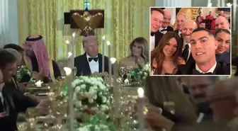 Beyaz Saray'da Ronaldo'ya sevgilisi eşlik etti: Tercih ettiği elbise göz kamaştırdı