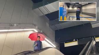 Sağanak yağış İstanbul metrosunu sular altında bıraktı
