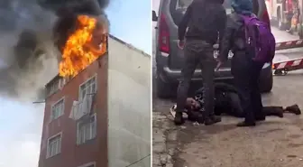 5 katlı binada çıkan yangında can pazarı! Camı kırıp aşağı atladı