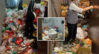 Çin'deki otelde şok edici manzara: Oyun bağımlısı misafir çöp dağı bıraktı