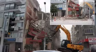 İzmir'de bina yıkımı sırasında bitişikteki apartman zarar gördü