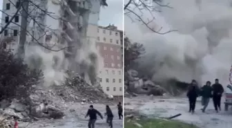 10 katlı bina 'kontrollü' şekilde yıkıldı, çocuklar son anda kurtuldu