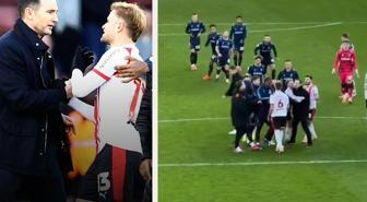 Rakip takım oyuncuları, ünlü teknik adam Lampard'ı saha içinde kovaladı