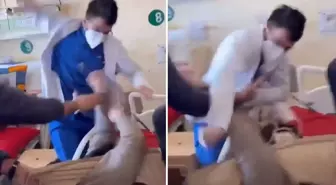 Doktordan boş yatağa uzanan hastaya feci dayak