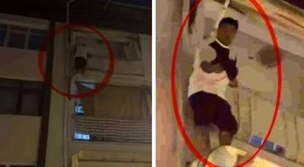 Kapısına gelen sivil polislerden korktu, balkona çıkarak yürekleri ağza getirdi