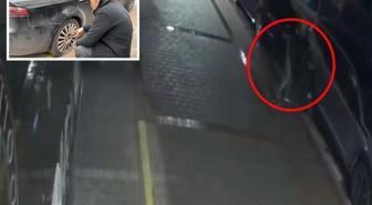 Alanya'da yaklaşık 20 aracın lastiklerinin kesilmesi güvenlik kamerasında