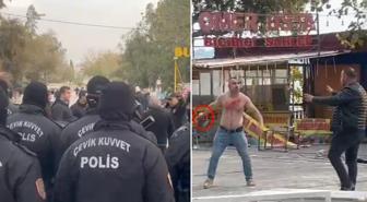 Yıkıma gelen polise direnip bıçakla kendisine zarar verdi