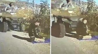 Yol kenarında namaz kılan Filistinliye aracıyla çarptı