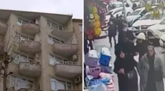 Balkondan parçalar koptu, yayalar son anda kurtuldu