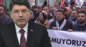 Adalet Bakanı Yılmaz Tunç da Filistin yürüyüşüne katıldı