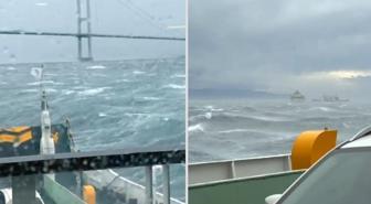 Yalova'da arabalı feribot sürükleniyor, mahsur kalan yolcular kurtarılmayı bekliyor