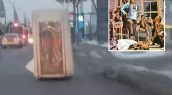 Trafikte şaşkına çeviren manzara! Akıllara ünlü filmdeki sahne geldi