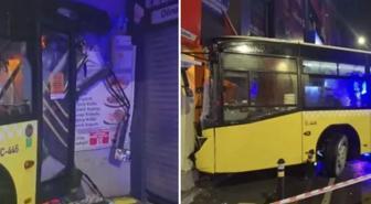 Faciadan dönüldü! İçinde yolcu olan otobüs binaya çarptı