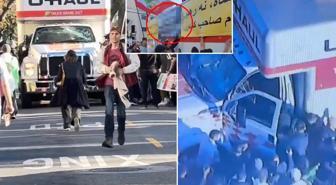 ABD'deki İran protestosuna kamyonla daldı! Çok sayıda yaralı var