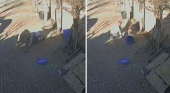 Silivri'de sahibine dakikalarca saldıran koç kamerada