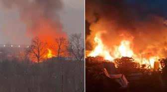 Bursa'da ahşap palet fabrikasında yangın paniği